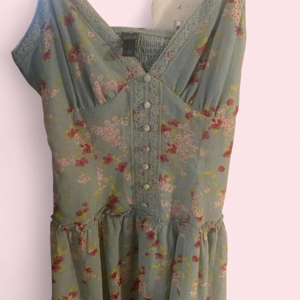 Blue floral mini dress with